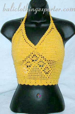 Handcrafted bali wear, crochet halter top, thread art fashions, designer summer apparel, ladies sexy clothing  