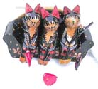 Cat lover decorations, painted carving, animal figurines, handcrafted statues, trendy wood collectibles