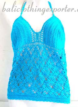 Batik crochet wear, beach fashions, ladies summer clothing, club wear, thread art tops, crafted shirts   